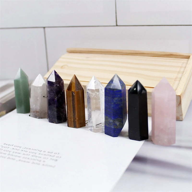 8 шт./компл. подарки с натуральными кристаллами лечебная кристальная палочка в