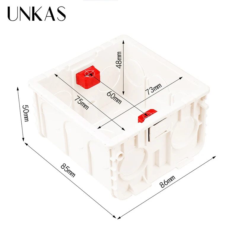Внутренняя кассета UNKAS распределительная коробка для монтажа в стену 86 белая