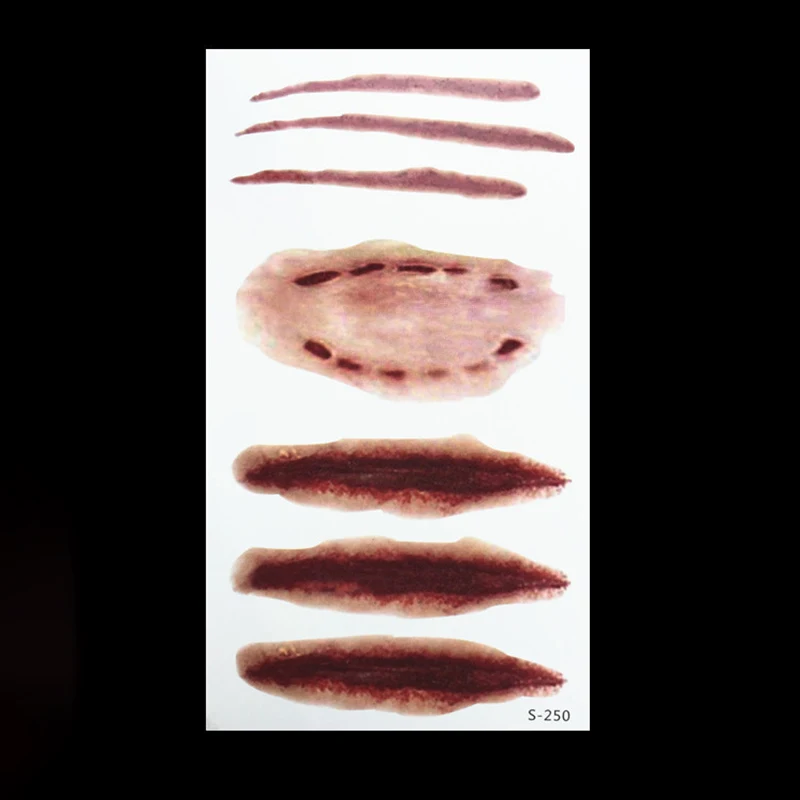 Водостойкая искусственная татуировка 2 шт. кожа макияж крови украшение на