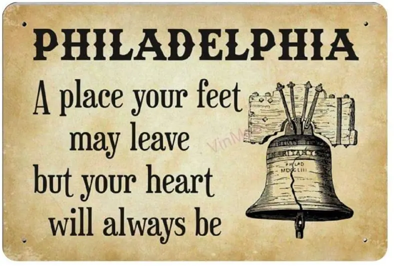 

Филадельфии Новинка парковки Ретро металлическая Оловянная табличка на e-mail Декор стены искусства потертый шикарный подарок