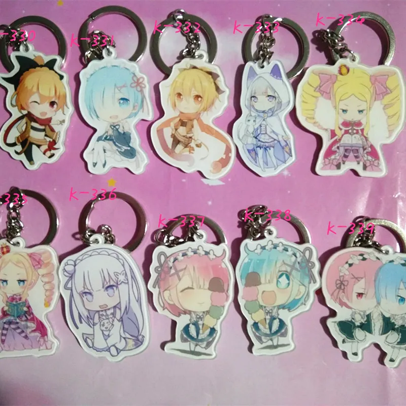 Брелок Аниме Re Zero Emilia Rem Ram 10 шт./компл.|Брелоки| |