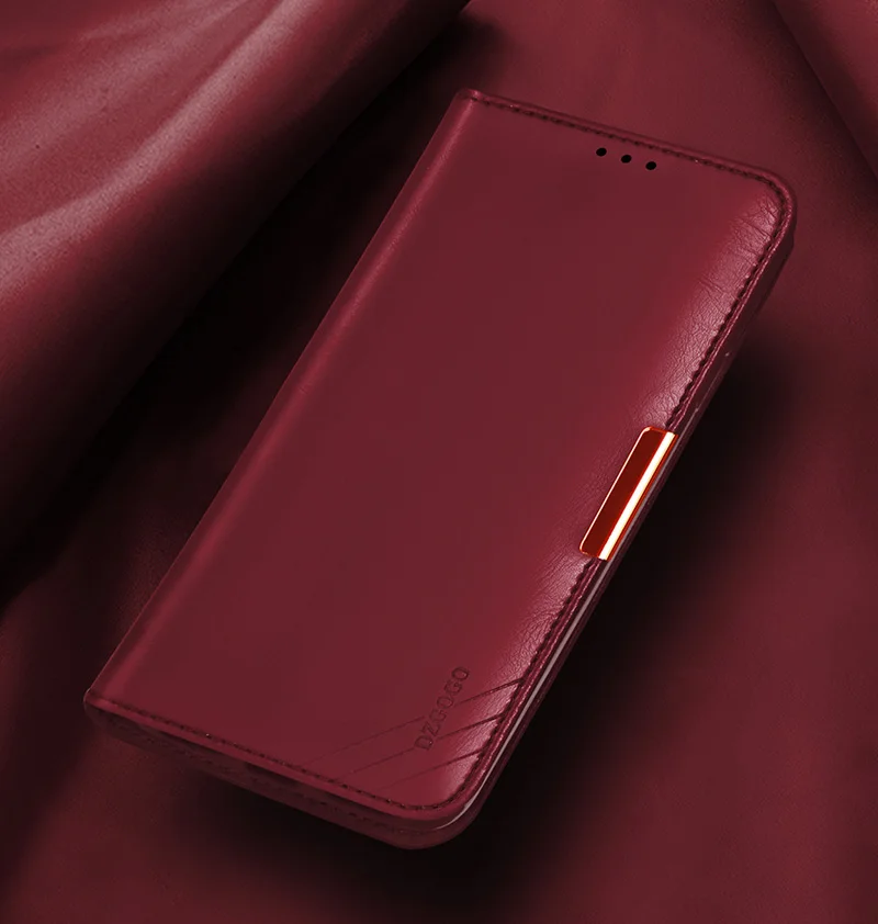 DZGOGO настоящая натуральная коровья кожа чехол для iPhone 11 Pro Max Кошелёк на магните Чехол-книжка