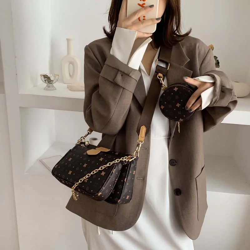 3 шт. женская сумка на плечо высокое качество цепочке маленькая наклонные сумки