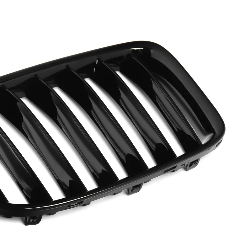 

MagicKit Car Front Center Racing Grills for BMW X1 E84 25iX/28i/28iX/35iX 2009-2015 Shiny Gloss Black Kidney Grille Car Styling