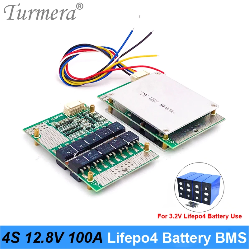 

Turmera 4S 12.8V 100A Balance Lifepo4 Battery BMS Balance Protected Board for 3.2V 100Ah 200Ah 280Ah 310Ah Lifepo4 Batteries Use