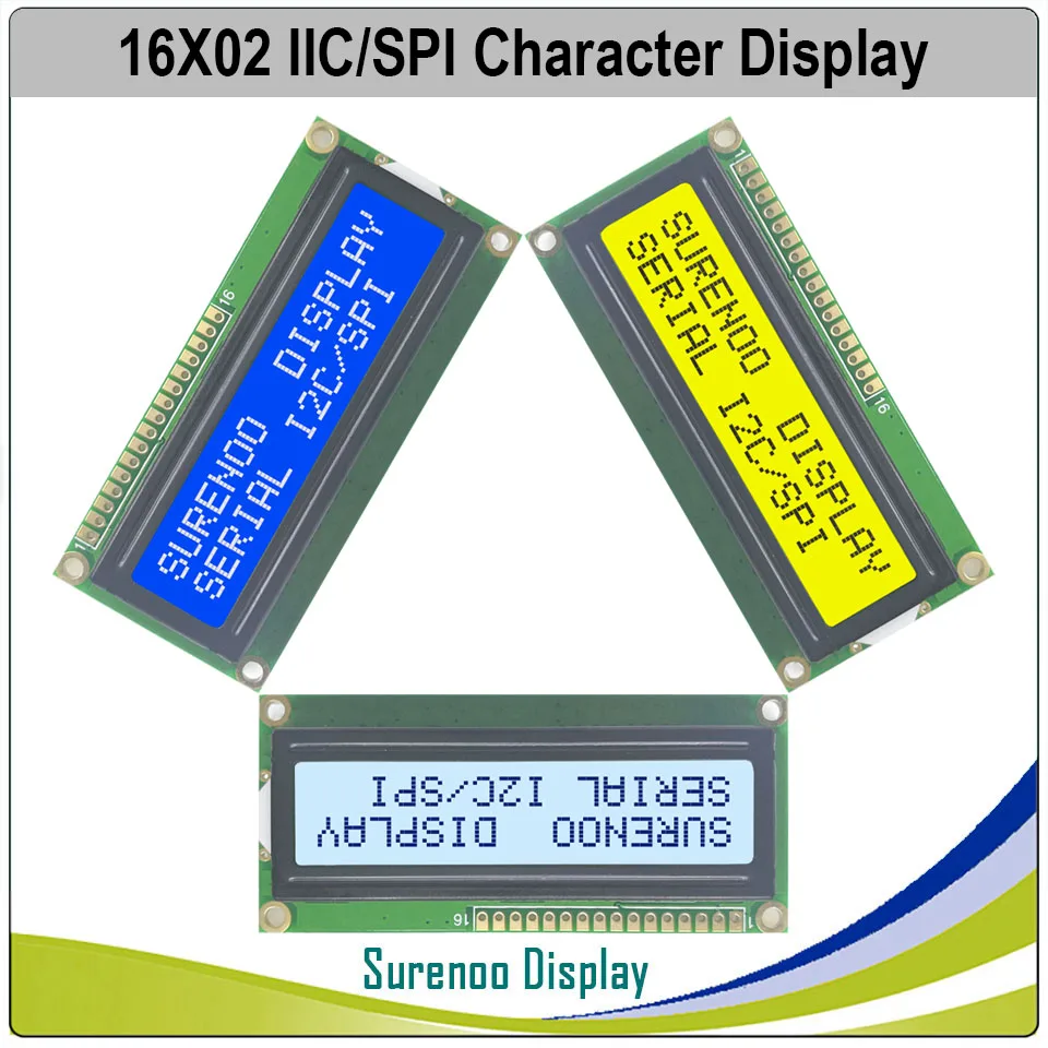 Серийный SPI IEC 1602 162 16*2 символьный ЖК-модуль ЖК-экран LCM со светодиодный встроенным контроллером подсветки AIP31068L