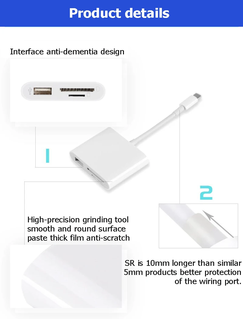 Reilim OTG USB адаптер для камеры lightning к micro SD TF кард-ридер комплект для iphone ipad для apple ios 13 конвертер