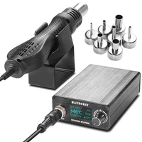 handskit micro rework station 700w lcd digital adjustable temperture hot air soldering welding with 7 nozzles