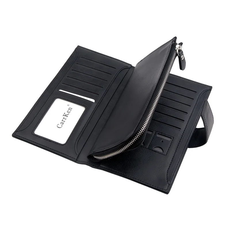 Новый роскошный бренд мужские тонкие длинные кошельки из натуральной кожи