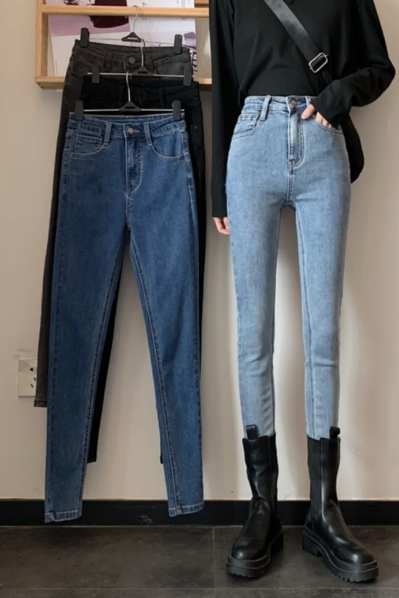 

Skinny jeans women's autumn/winter 2020 new high-waisted slimmed-down slim hundred pants straight small foot pencil pants