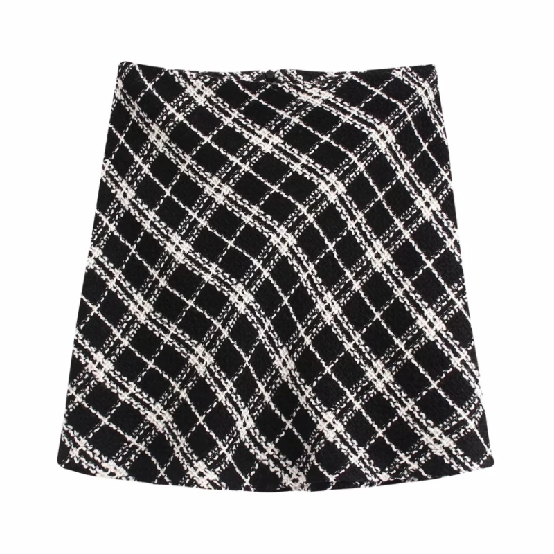 Новинка 2020 женская уличная клетчатая твидовая шерстяная мини юбка faldas mujer