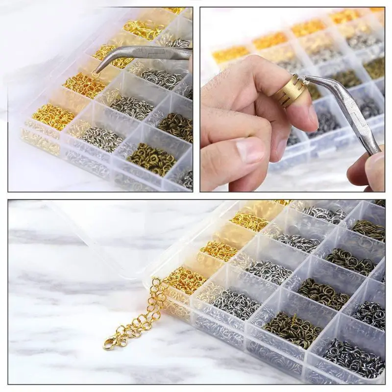 3000 шт серебро золото бронза цвет сплава открытый прыжок кольца для DIY Ювелирные