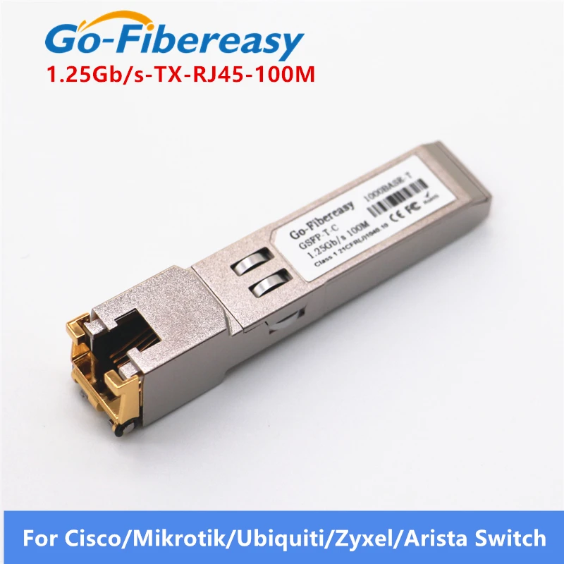 10pcs SFP RJ45 Copper Transceiver Module Compatible for Cisco/Mikrotik GLC-T/SFP-GE-T 1000Base-T Ethernet Fibra Optical Module