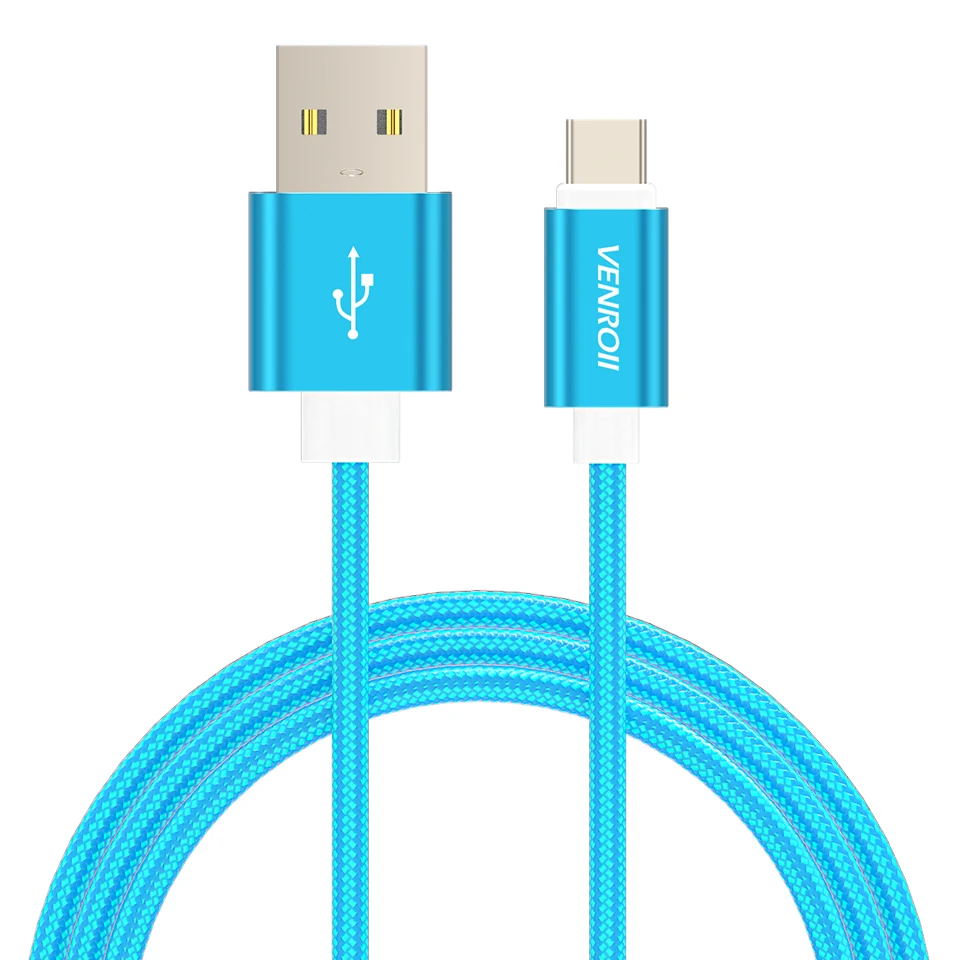 Venroii usb type-C кабель для samsung S9 S8 Быстрая зарядка type-C зарядный провод USB C кабель для Xiaomi mi9 Redmi note 7 - Color: Blue