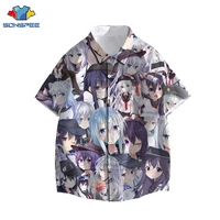 kawaii japan anime cartoon boy girl loli shirt 3d print many characters shirt summer casual men women young hawaiian shirts top