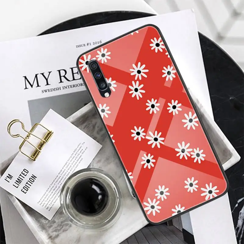 

Beautiful Daisy Flower Glass Phone Case Coque Fundas For Xiaomi Redmi Note 7 5 4 6 6A Mi 8SE 8 6 Lite Mix 2 2s Note 3 Cover