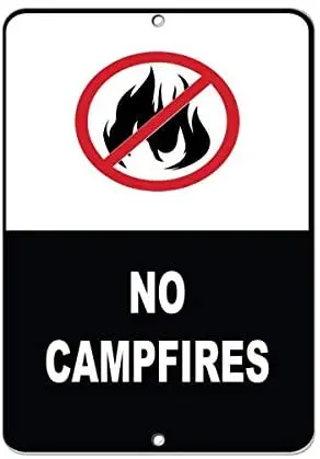 

BIN SHANG Metal Aluminum Sign No Campfires Activity Sign Campground Signs Plaque for Yard Garage Driveway House Fence