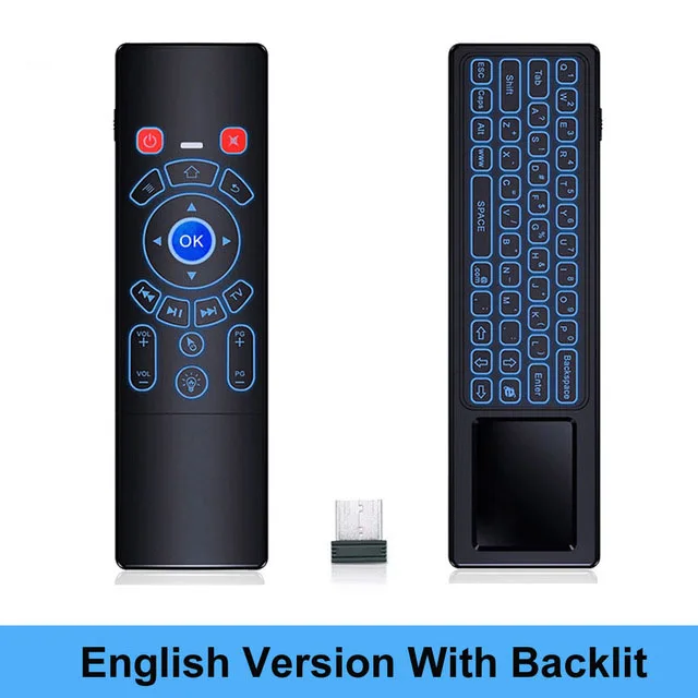 T6 Backlit T6 Plus с подсветкой Английский 2,4G беспроводной Fly Air mouse беспроводная клавиатура и тачпад пульт дистанционного управления для Android tv Box Мини ПК - Цвет: T6 Backlit
