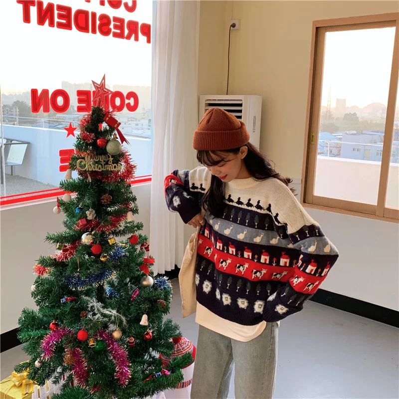 Осенние винтажные женские свитера Толстый Пуловер зимний теплый вязаный джемпер