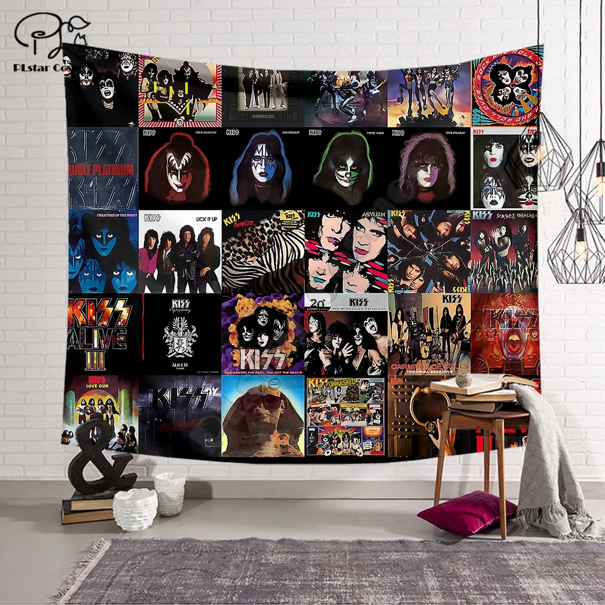 

PLstar Cosmos Tapestry Kiss 3D Printing Tapestrying Rectangular Home Decor Wall Hanging style-6