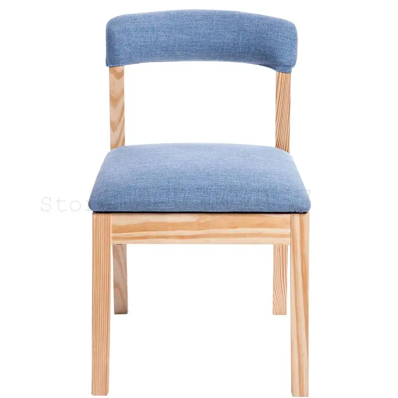 Домашний стул для столовой из цельного дерева простой компьютерный офисный