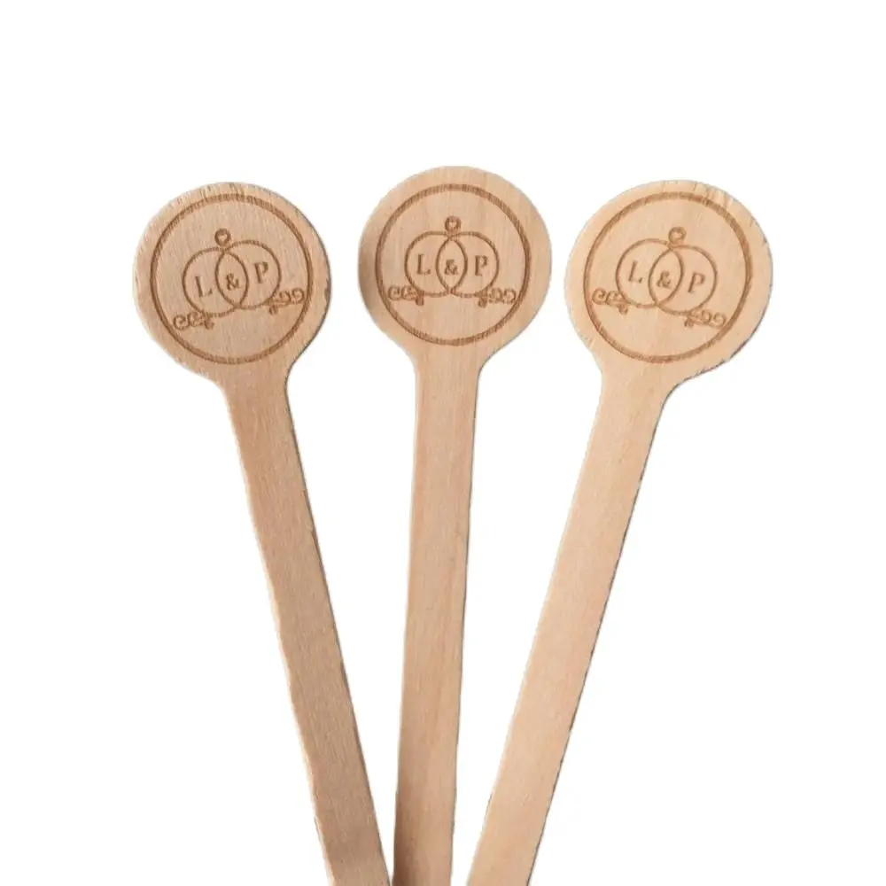 100 шт. Свадебные Напиток мешалки с инициалами насквозь домашний бар круглый