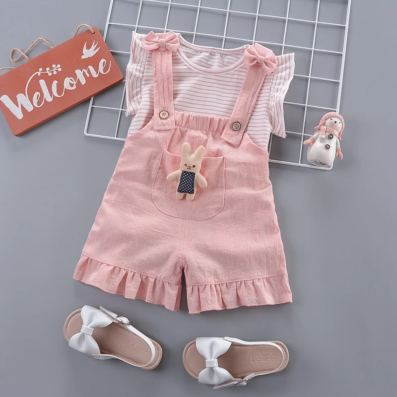 Комплекты модной летней одежды BibiCola для маленьких девочек Детский Повседневный