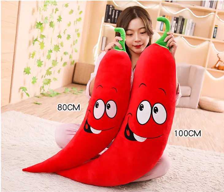 [Забавные] 100 см большая мягкая плюшевая игрушка Красный Красота игрушечный перец