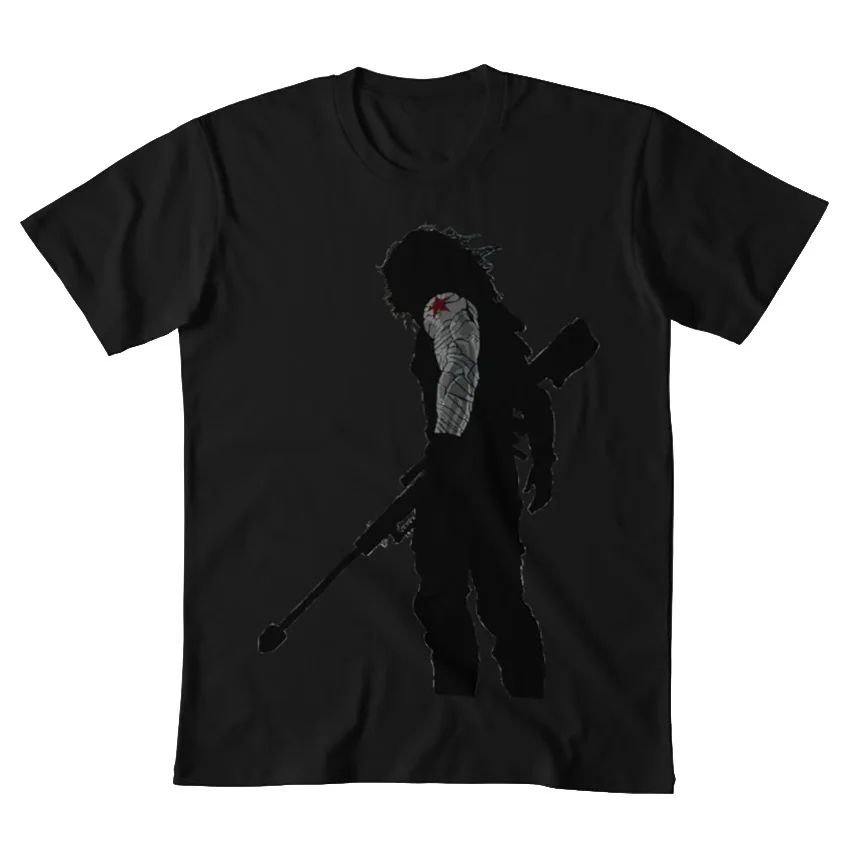 Зимний Солдат силуэт Футболка Капитан Америка Гражданская война Стив Роджерс bucky