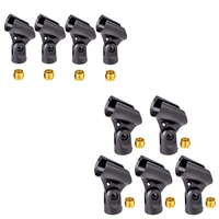 universal microphone clip holder with 58 inch male to 38 inch female nut adapters black