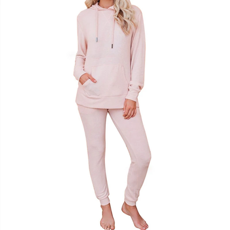 Женский домашний костюм GLWOW комплект из двух предметов удобная толстовка с