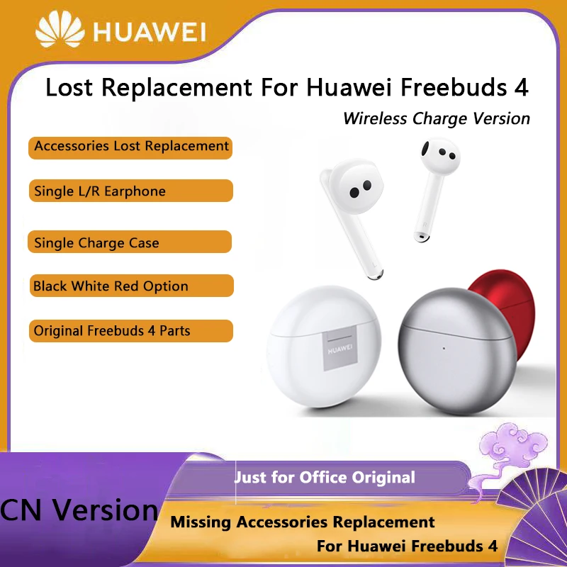 Ricambio originale per Huawei FreeBuds 4 auricolari Bluetooth Wireless accessori per custodia di ricarica per auricolari singoli sinistro destro