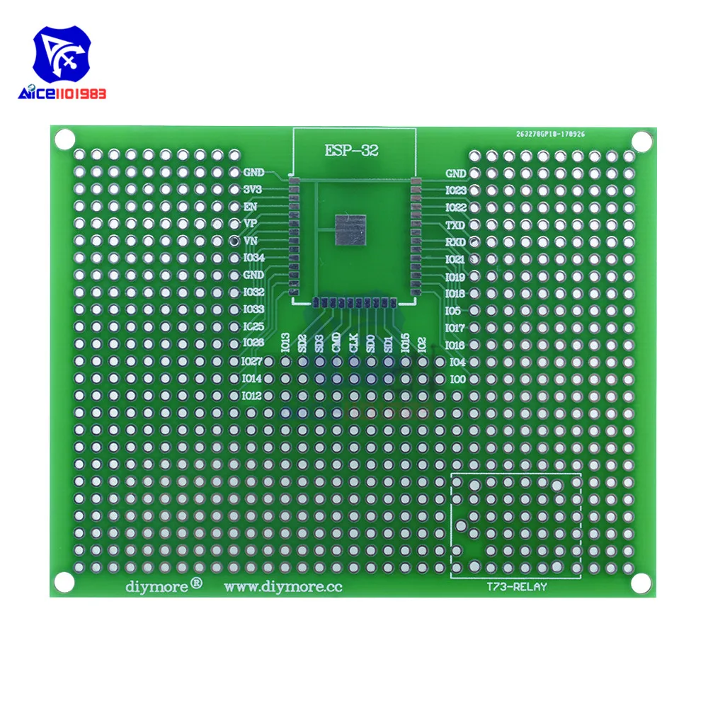 Diymore ESP8266 ESP-12E ESP-12F ESP32 двухсторонний прототип печатной платы 7 см x 9 см 70 мм X 90 мм печатная плата