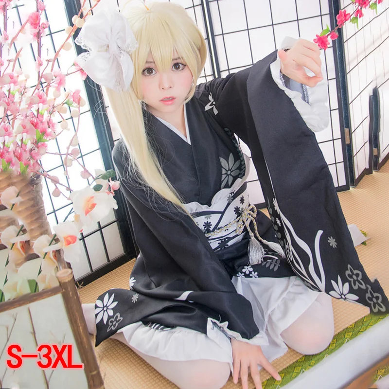 

Yosuga no Sora Kasugano Sora Summer Festival Lolita Kimono Yukata Maid Dress Meidofuku Uniform Outfit Anime Cosplay Costumes
