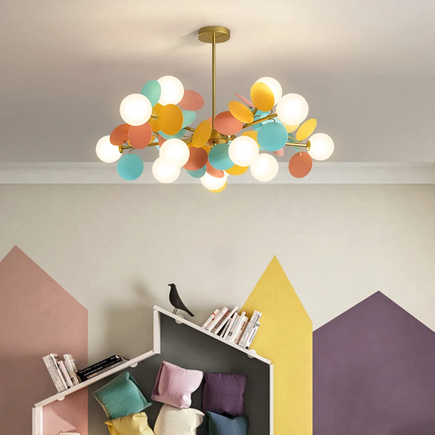 Скандинавские светодиодные подвесные светильники для спальни украшения детской
