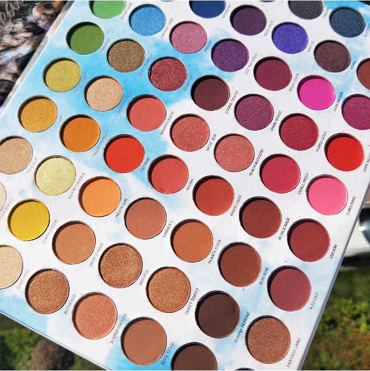 2019HOT цветные тени для глаз Палитра 63 Цвета Матовая Мерцающая яркая Палетка теней