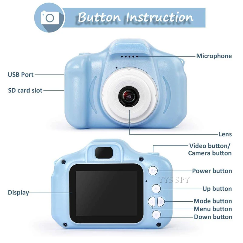 Симпатичная детская мини цифровая фотокамера 2 0 дюймовый HD экран маленькая