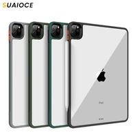 suaioce protective tablet case for ipad pro 11 12 9 case 2021 ultra thin shockproof cover clear back for ipad pro case 11 inch