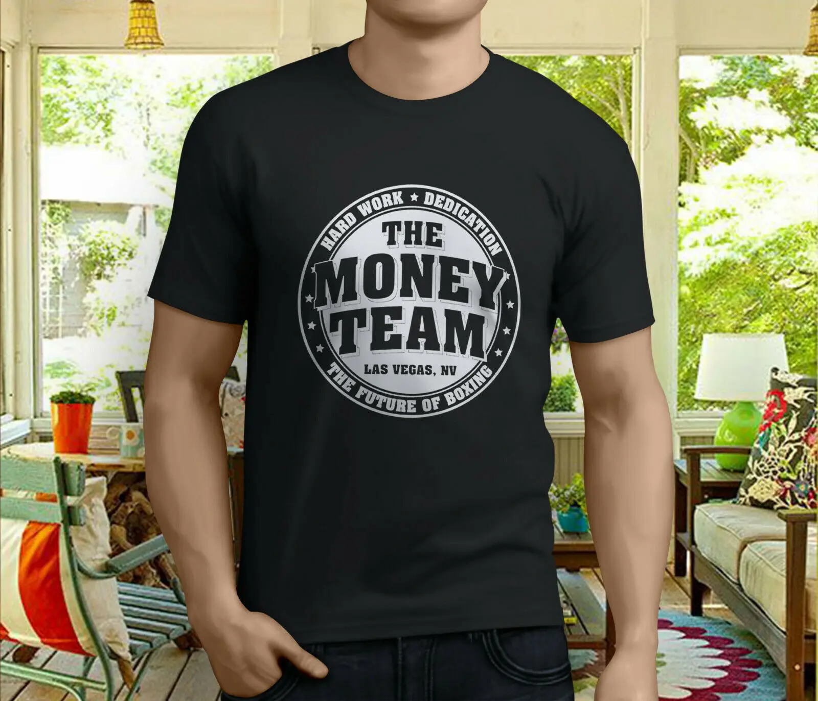 Новый Популярный Go The Money Team Флойд Мэйвезер Мужская черная футболка Размер S