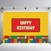 colorful blocks theme backdrop for kids baby birthday party decoration supply props multicolor brick photography background