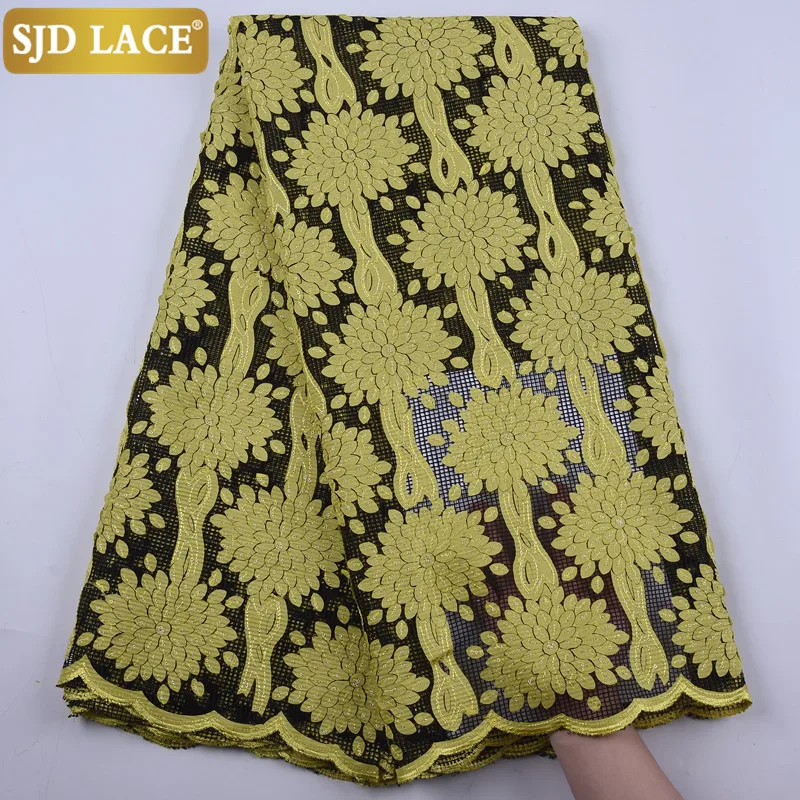 Кружево SJD французский кружевной материал с блестками африканская кружевная