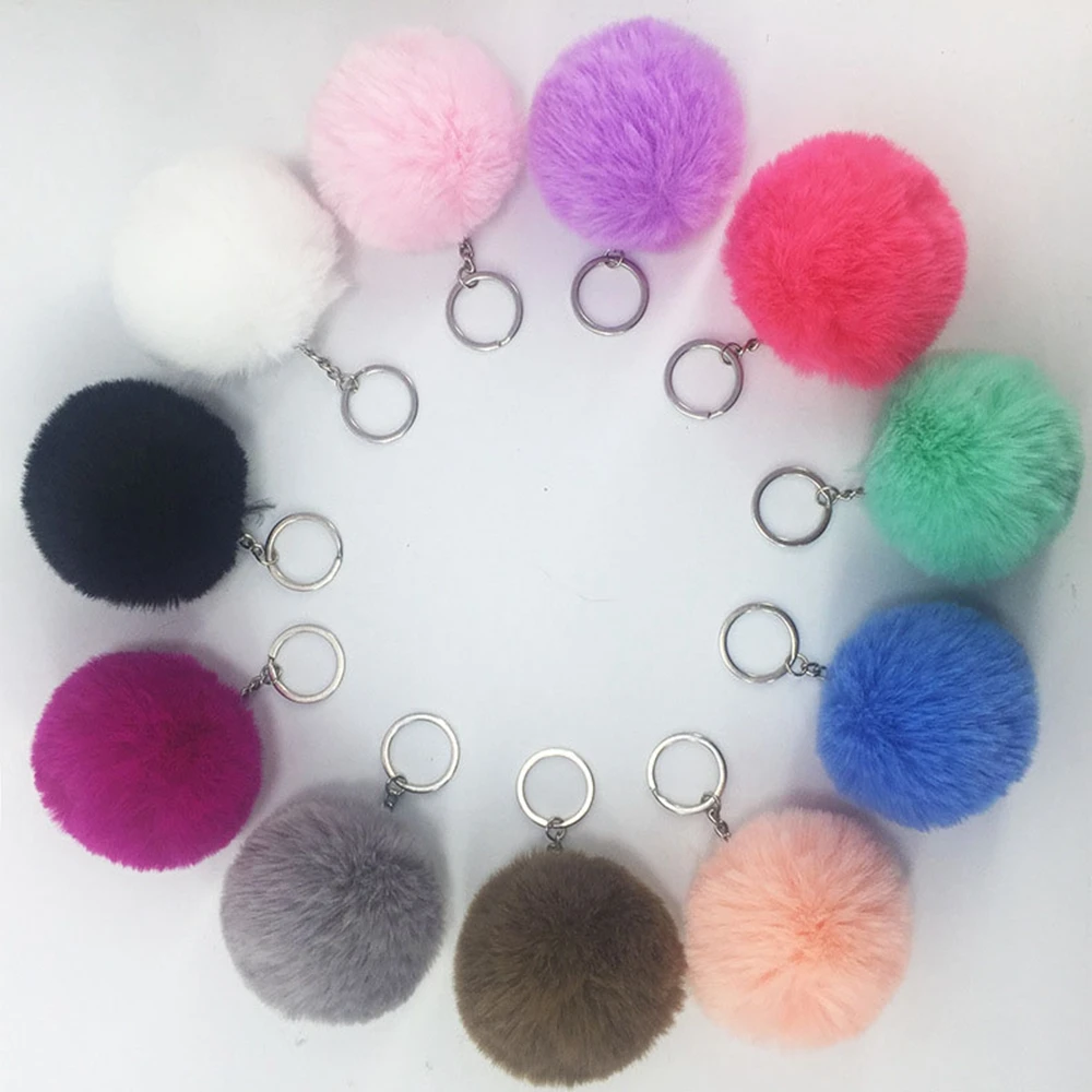 Женские Брелки с помпоном 1 шт.|pompom keychain|key chain carpendant key |