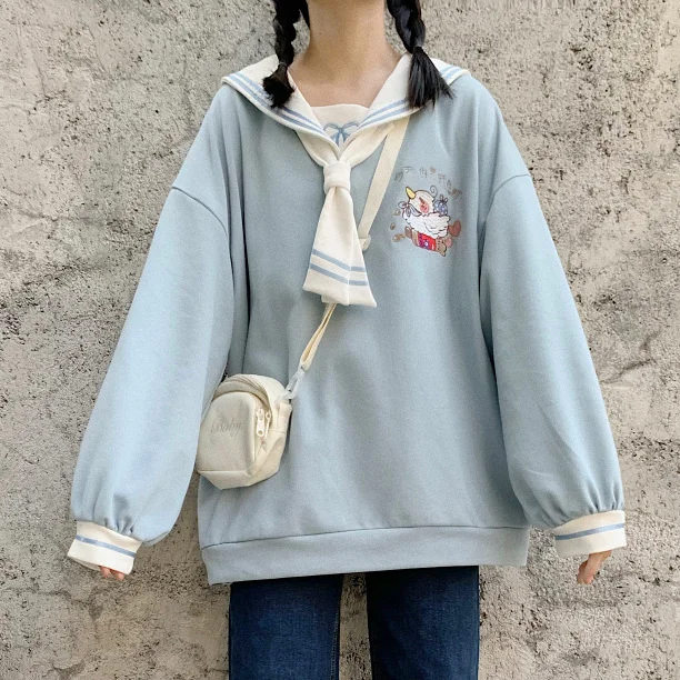 Новинка корейский элегантный стиль свитер с матросским воротником Harajuku пуловер