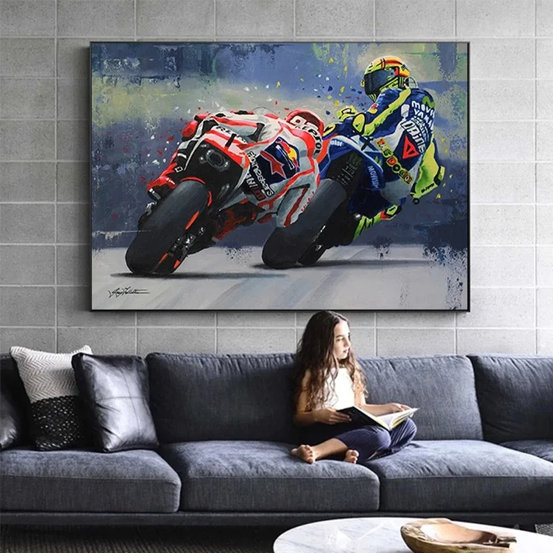 

Abstract Oil Prints Poster Motorcycle Canvas Painting Posters Print Cuadros Wall Art Picture for Living Room Home Decoration