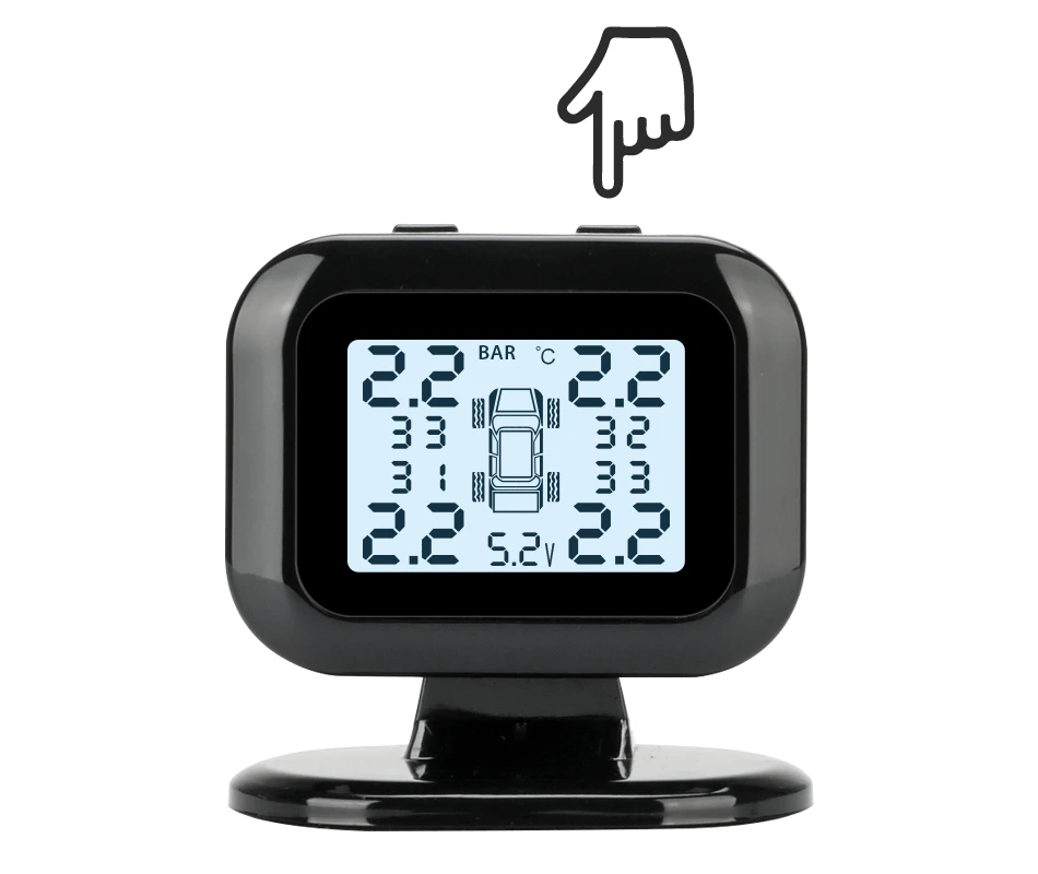 Автомобильный TPMS 4 шины беспроводная система контроля давления в шинах Автоматическая сигнализация HD цифровой дисплей USB интерфейс Поддержка зарядки телефона