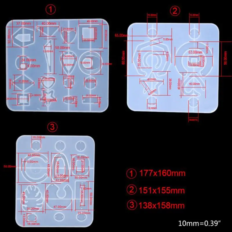 

XXFD 1 Set Crystal Epoxy Resin Mold Earring Pendent Casting Silicone Mould Handmade DIY Crafts Jewelry Making Tool
