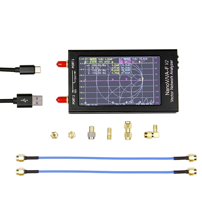 Для NanoVNA-V2 F 50K-3G 4 3 дюймов вектор сетевой анализатор HF VHF Любительская Рация 50