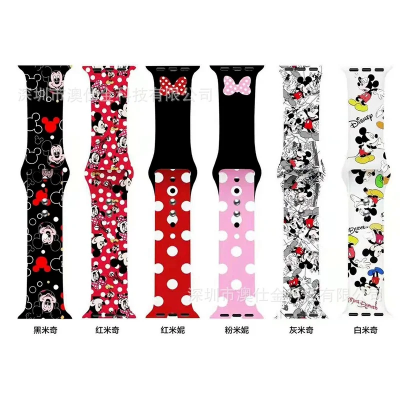 Ремешок для Apple Watch Disney мультяшный браслет с рисунком Микки Мауса Для IWatch Series