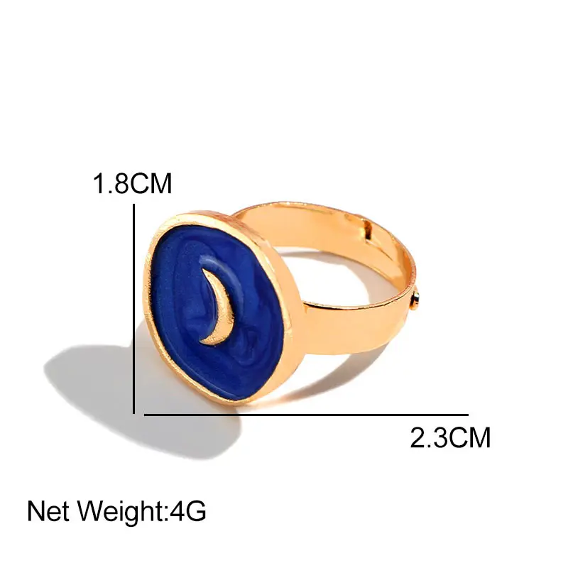 

Flatfoosie Fashion Charm Heart-shaped Rings For Women Cute Creative Star Moon Lightning Ring Geometric Jewelry Party Gifts