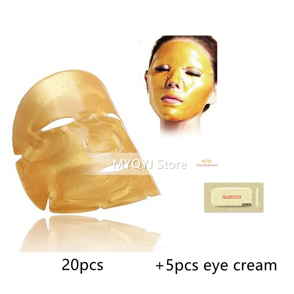 20 шт./лот Золотая биоколлагеновая маска для лица кристаллическая пудра